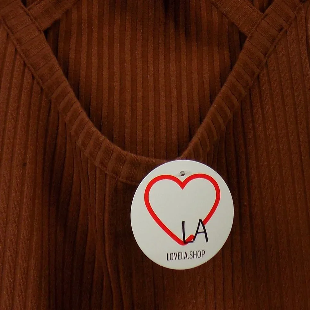 LoveLA Lexi Cross Strap Mini Dress Size L NWT - Picture 4 of 12